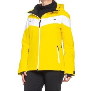 NWT Bogner Fire + Ice Peg-T Insulated Ski Jacket Yellow & White, Size Small